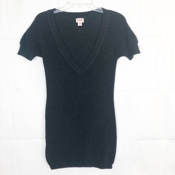 Mossimo Waffle Knit Rockabilly Pinup Emo Edgy Gothcore Tunic Sweater Juniors M - Picture 1 of 11
